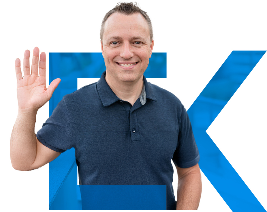 Photo of Ryan McPhetridge with the EverKey logo